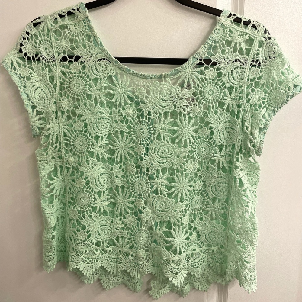 Mint Lace Top